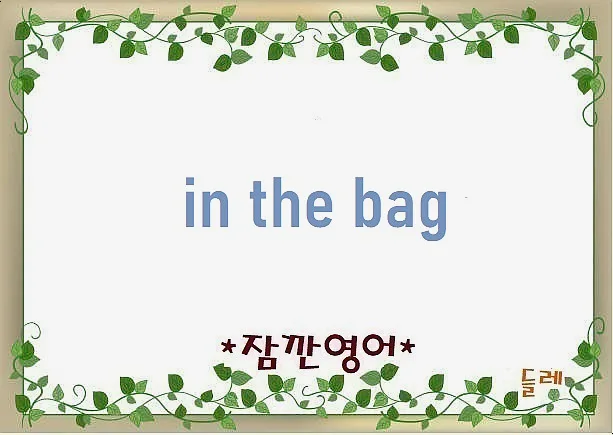In the Bag 뜻과 유래: 2026년까지 확실한 성공 비결