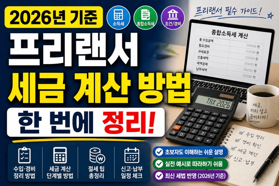 프리랜서 세금 계산 완벽 가이드 2026: 절세 노하우 총정리