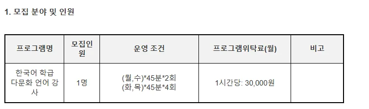 연화중 한국어 강사 채용 2026: 자격 요건 및 지원 방법 총정리
