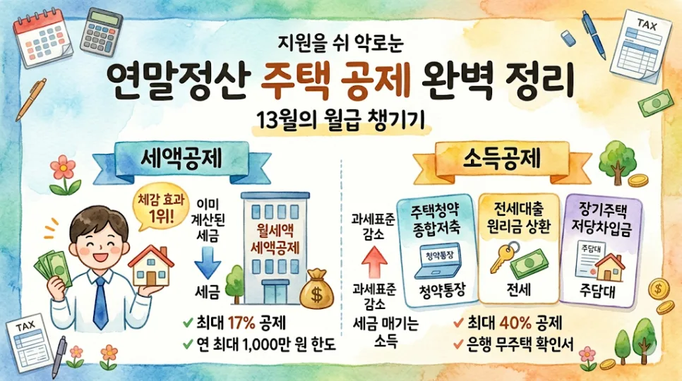 2026년 연말정산 주택 공제 총정리: 월세부터 청약까지