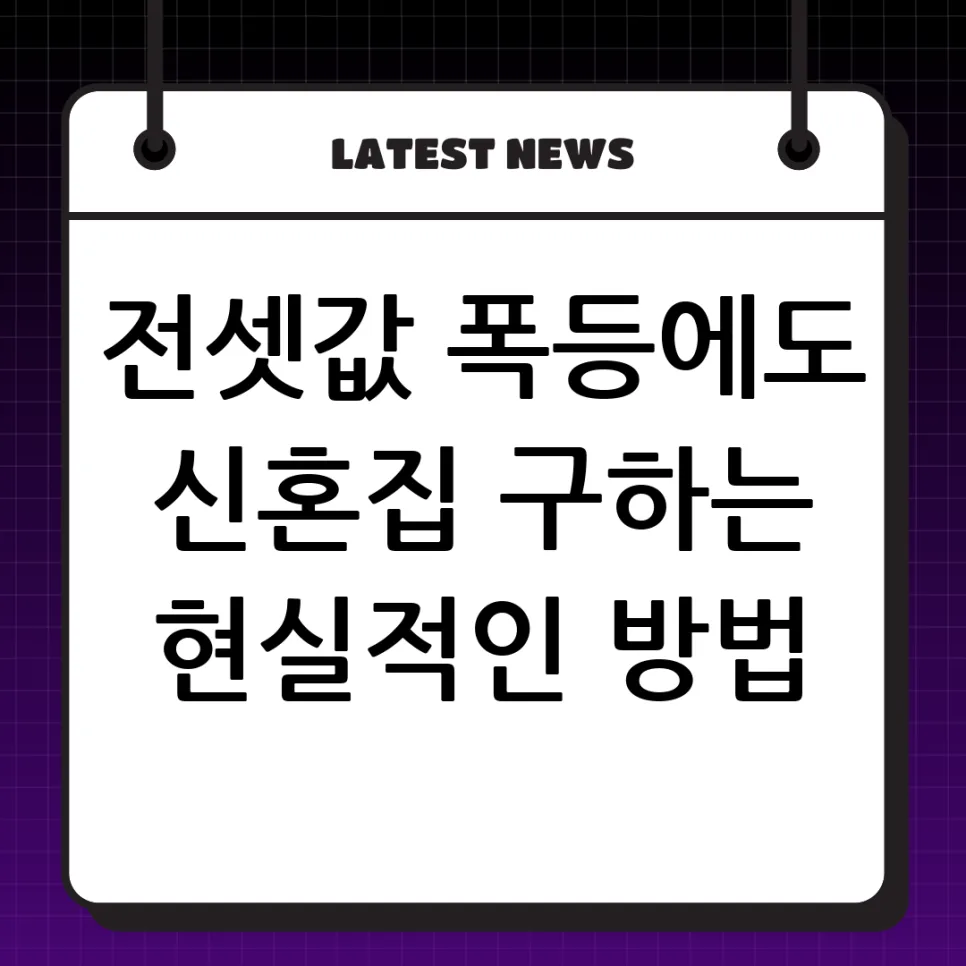 신혼부부 전월세 현실 대안 2026: 정부 지원부터 지역 선택까지