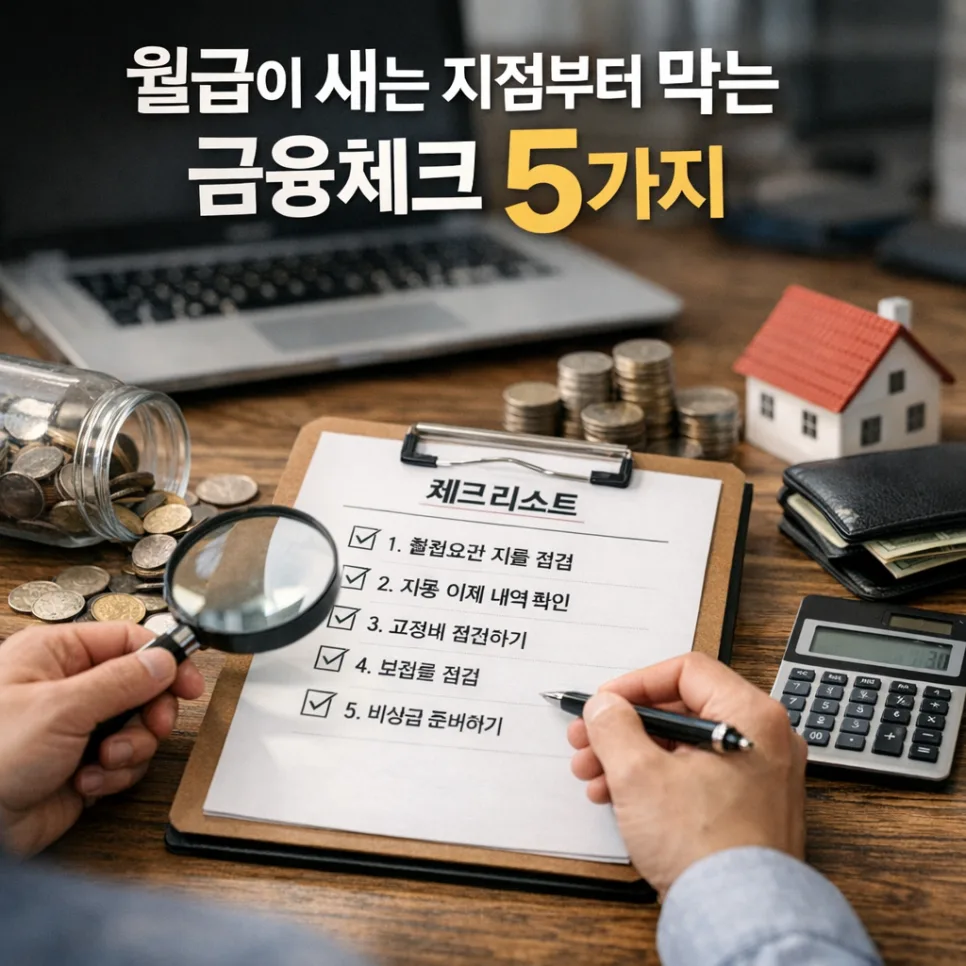 월급 통장 구멍 막는 법 5가지: 2026년 금융 체크리스트