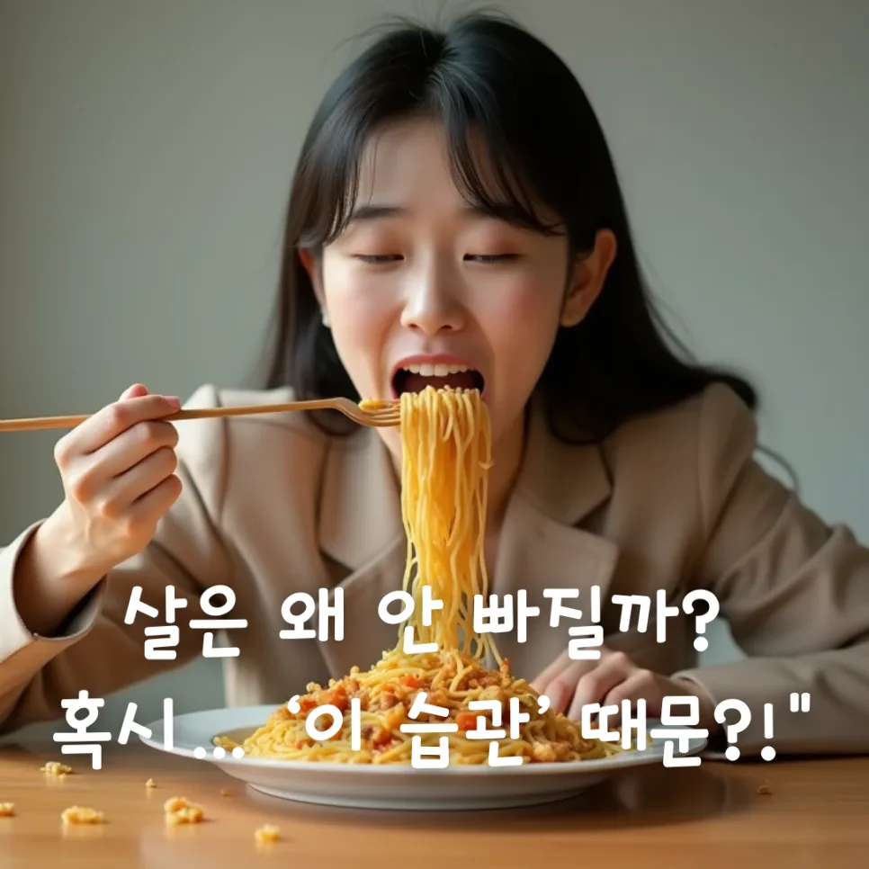 살 안 빠지는 이유? 식사 속도 2026년 다이어트 성공 비법 공개