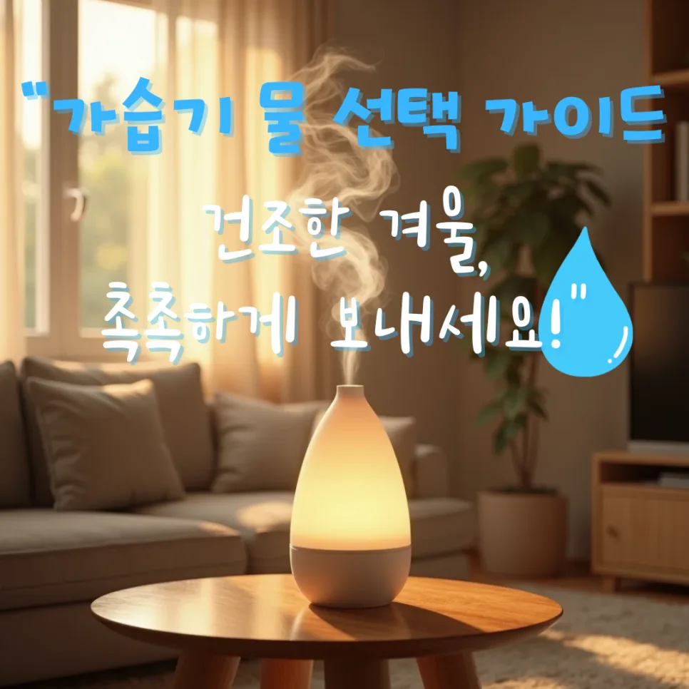 가습기 물 선택 2026: 수돗물 vs 정수기 물, 전문가가 알려주는 최적의 방법