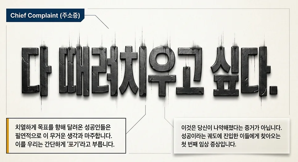 성공 후 찾아오는 번아웃 극복법 2026: 포기하고 싶은 마음 다루기