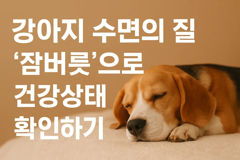강아지 잠버릇, 건강 이상 신호 포착하는 법 2026