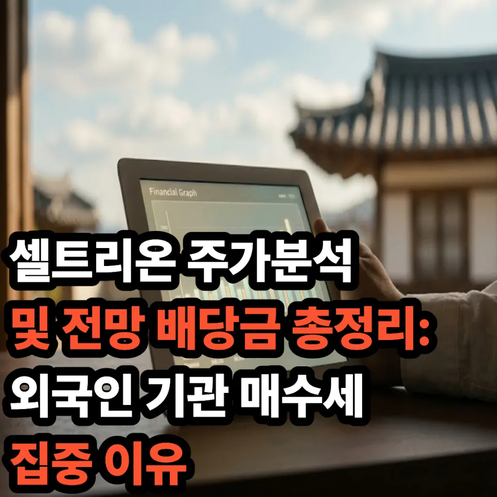 셀트리온 주가 전망 및 배당금: 2026년 실적 분석과 투자 전략