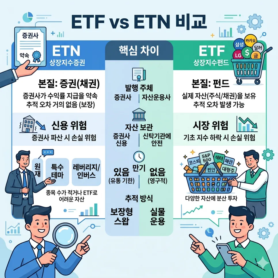 ETF vs ETN 2026: 투자 전 반드시 알아야 할 차이점 총정리