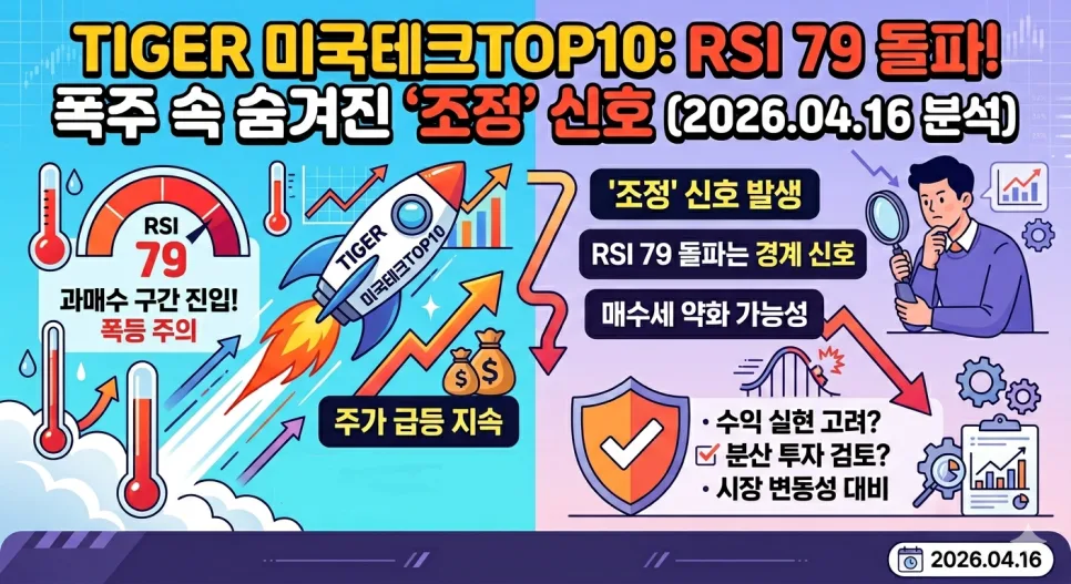 TIGER 미국테크TOP10, RSI 79 돌파 후 폭주? 2026년 투자 전략