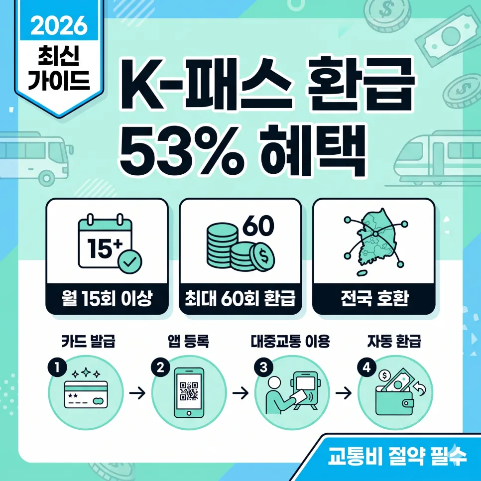 K-패스 2026년 53% 환급, 신청부터 혜택까지 총정리