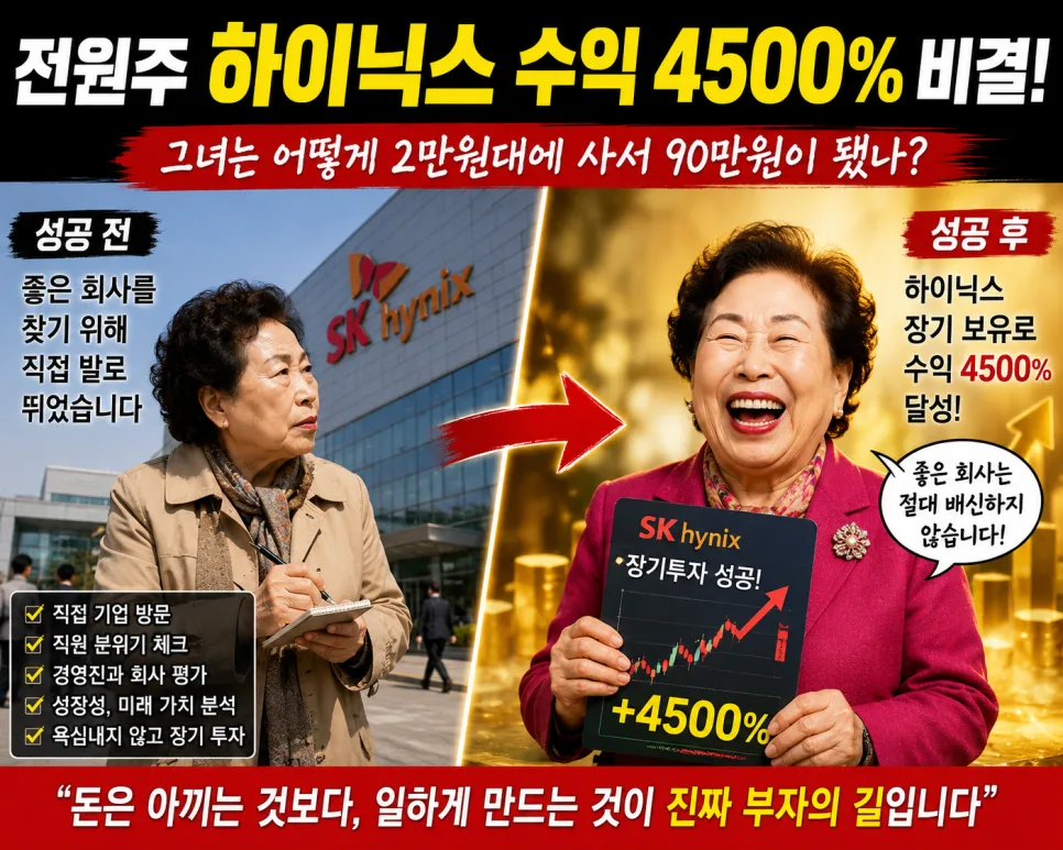 전원주 SK하이닉스 투자 비결 2026: 4500% 수익률의 진실