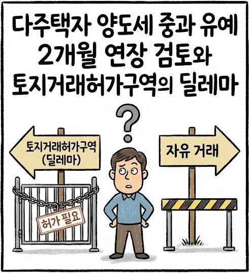 다주택자 양도세 중과 유예 2026년 2개월 연장 검토와 토허제 딜레마