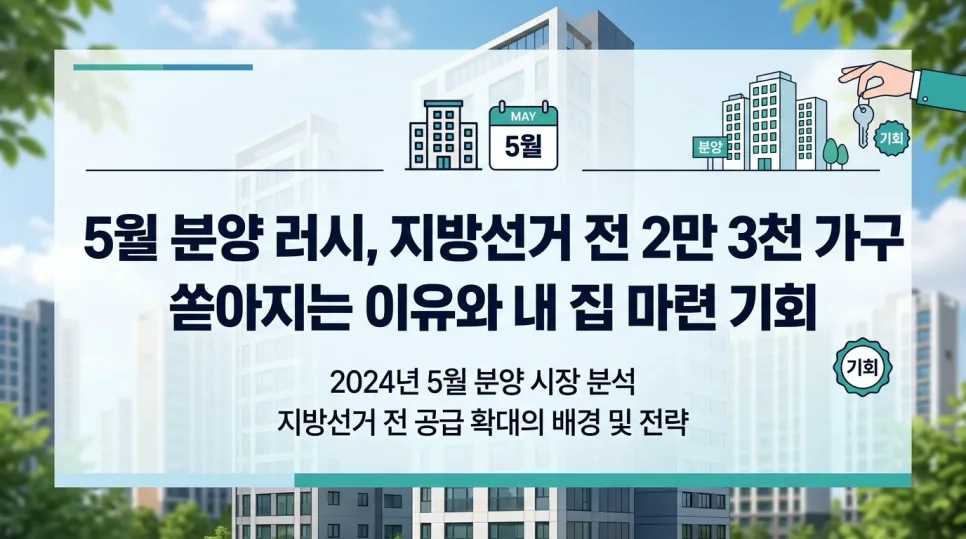2026년 5월 분양, 2만 3천 가구 쏟아지는 이유와 내 집 마련 전략
