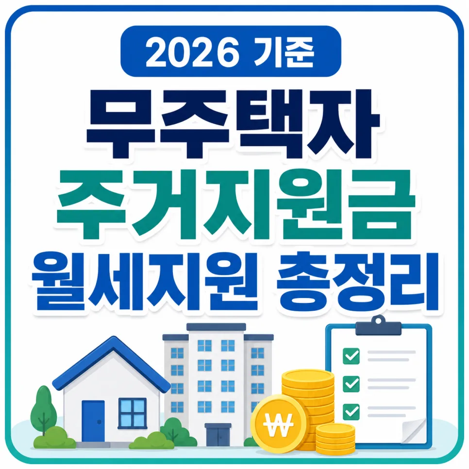 2026년 무주택자 주거지원금·월세지원 총정리: 5가지 핵심 제도