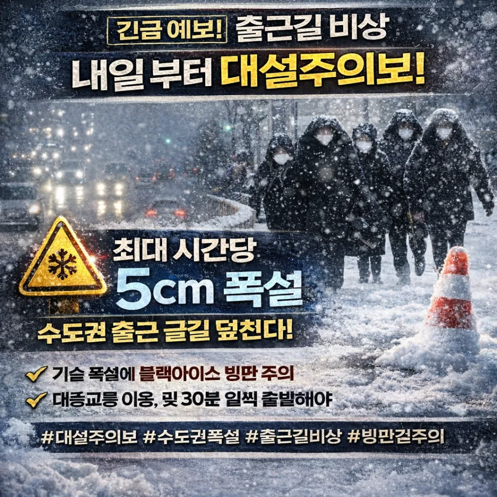 2026년 대설주의보 기준과 폭설 대처법: 출근길 안전 가이드