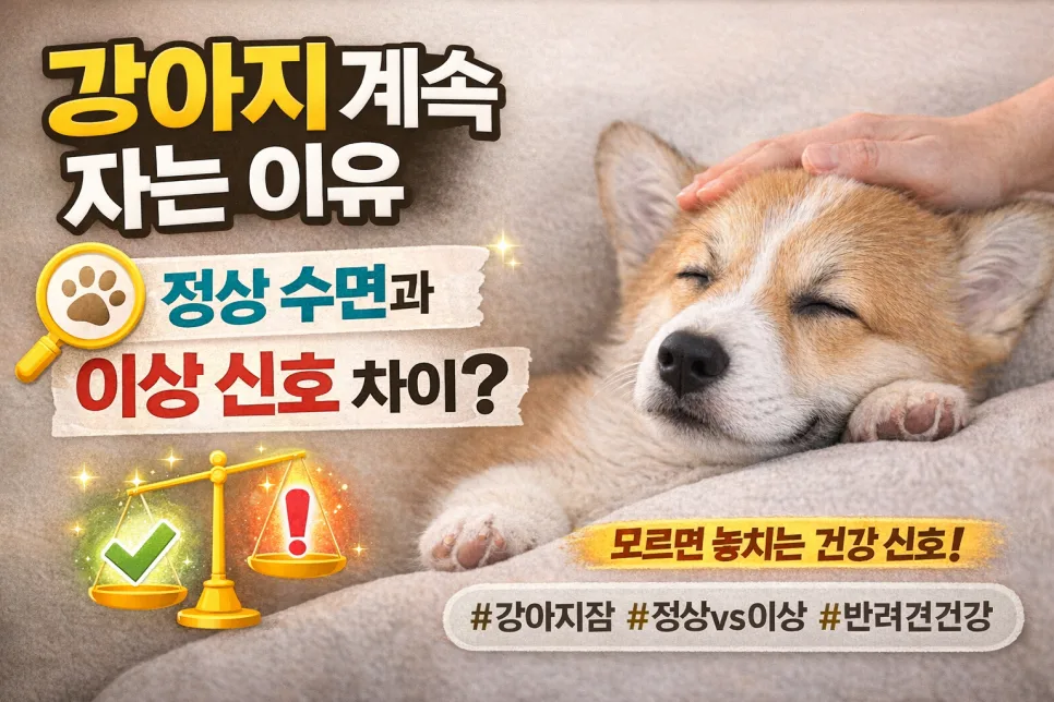 강아지 잠자는 시간, 정상 범위와 이상 신호 구분법 2026