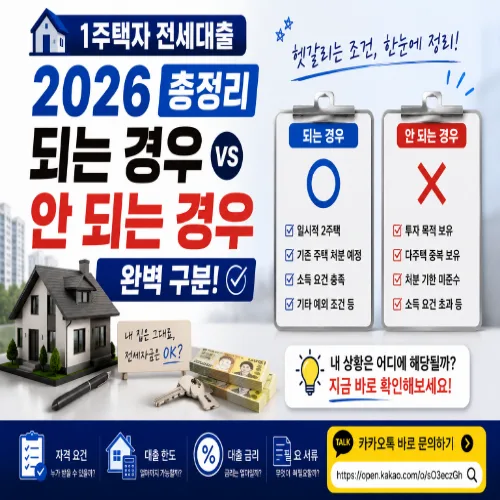 1주택자 전세대출 2026: 되는 경우와 안 되는 경우 완벽 분석 2