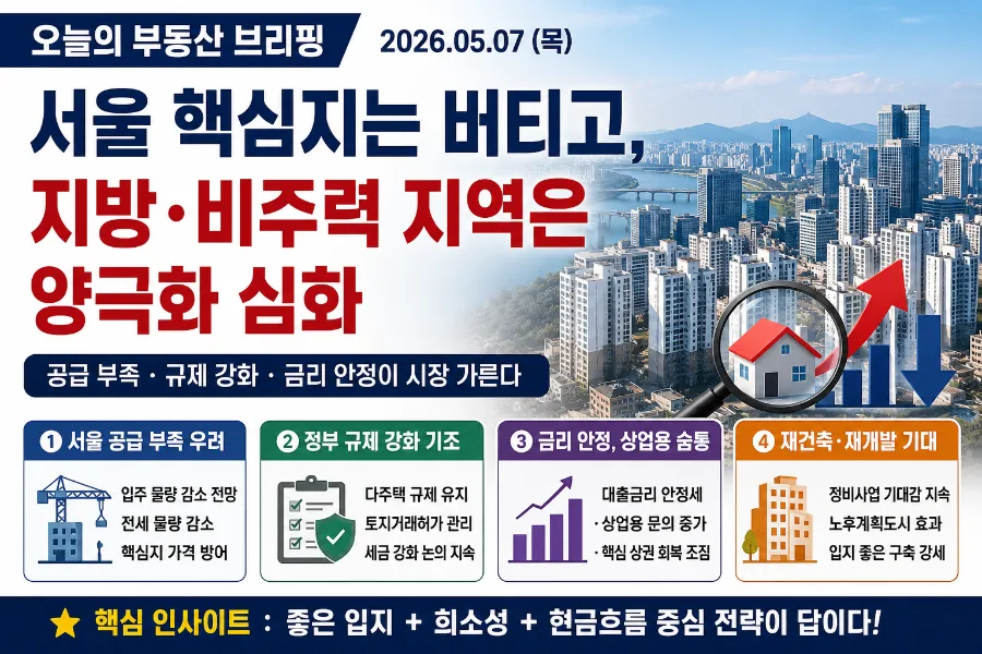 2026년 부동산 시장 전망: 서울 핵심지 vs 지방 양극화 심화