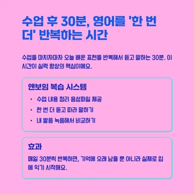 영어회화 실력, 수업 후 30분 반복으로 완성하는 비법 2026 2