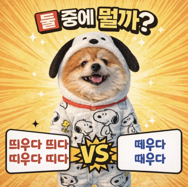 헷갈리는 맞춤법 2026: '때우다', '띄우다', '띄다' 정확히 구분하기