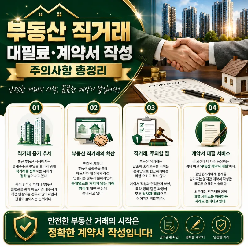 부동산 직거래 대필료 2026년 총정리: 비용·주의사항·계약서 작성법 2