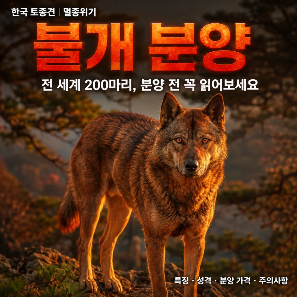 멸종 위기 불개, 2026년 분양 전 꼭 알아야 할 5가지