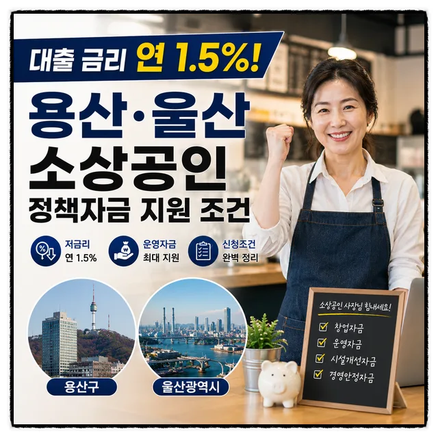 소상공인 정책자금 2026: 용산·울산 초저금리 대출 조건 비교