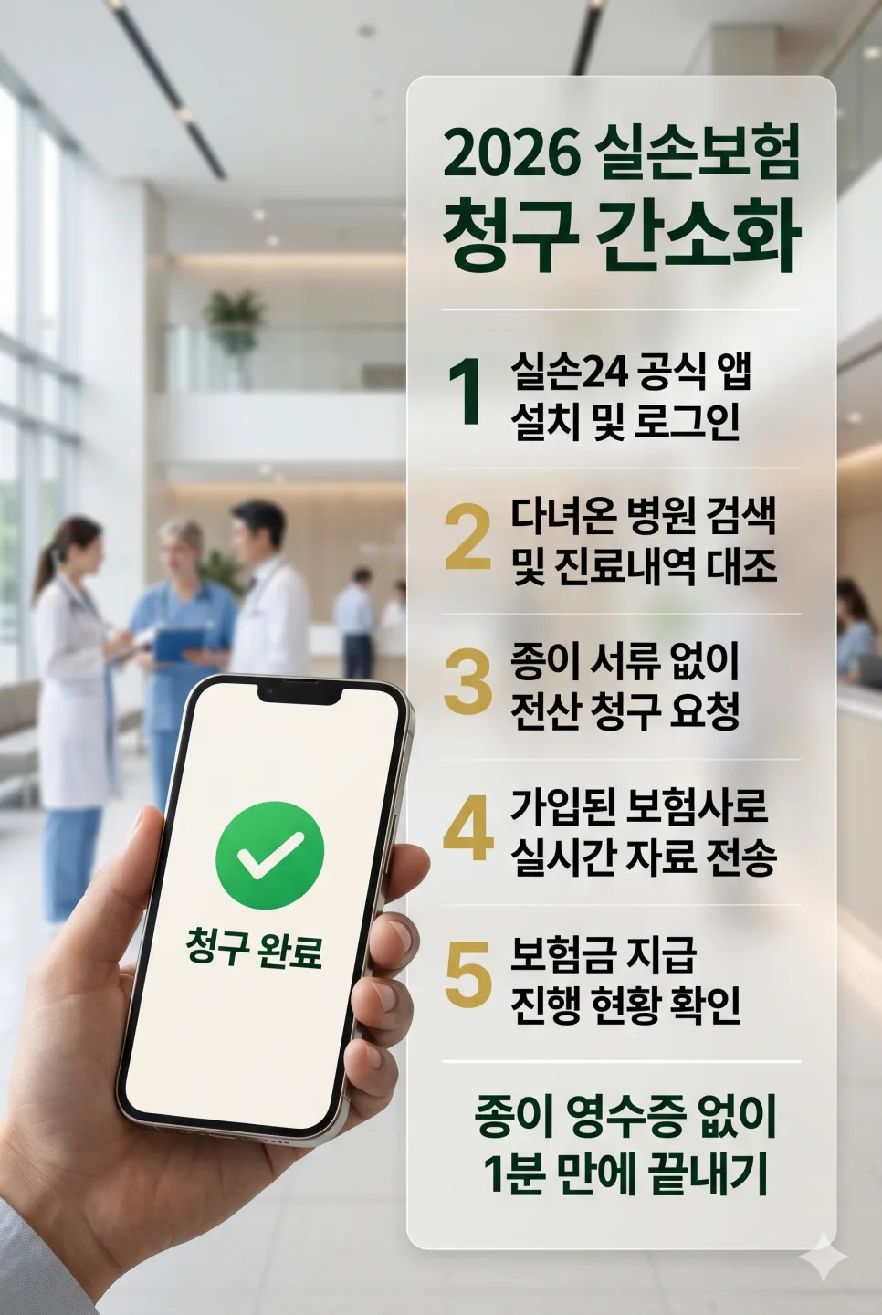 2026년 실손보험 청구 간소화, 앱으로 3분 만에 끝내는 법