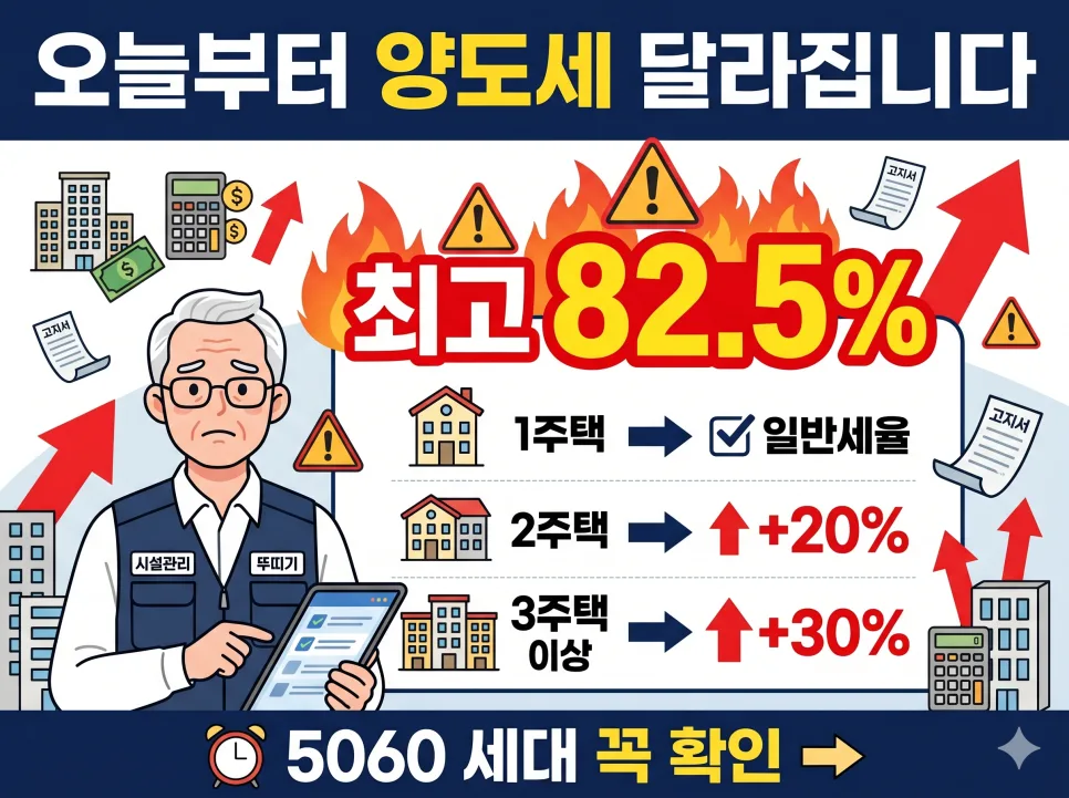 다주택자 양도세 중과 2026년, 5060 세대 절세 전략은? 2