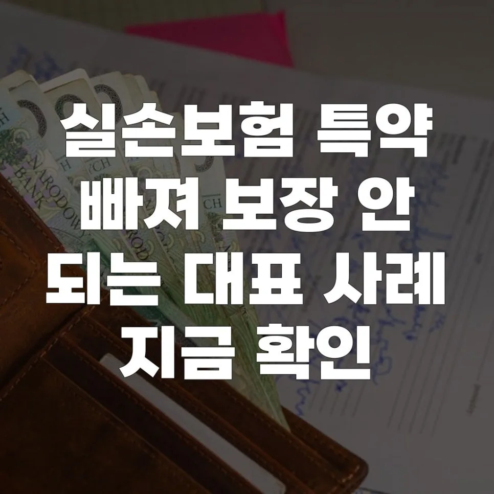 실손보험 특약 누락 시 보장 공백 2026년 총정리