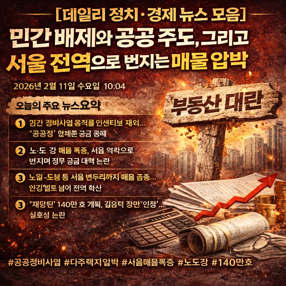 2026년 서울 부동산 매물 압박 심화: 공공 주도 vs 민간 배제 분석