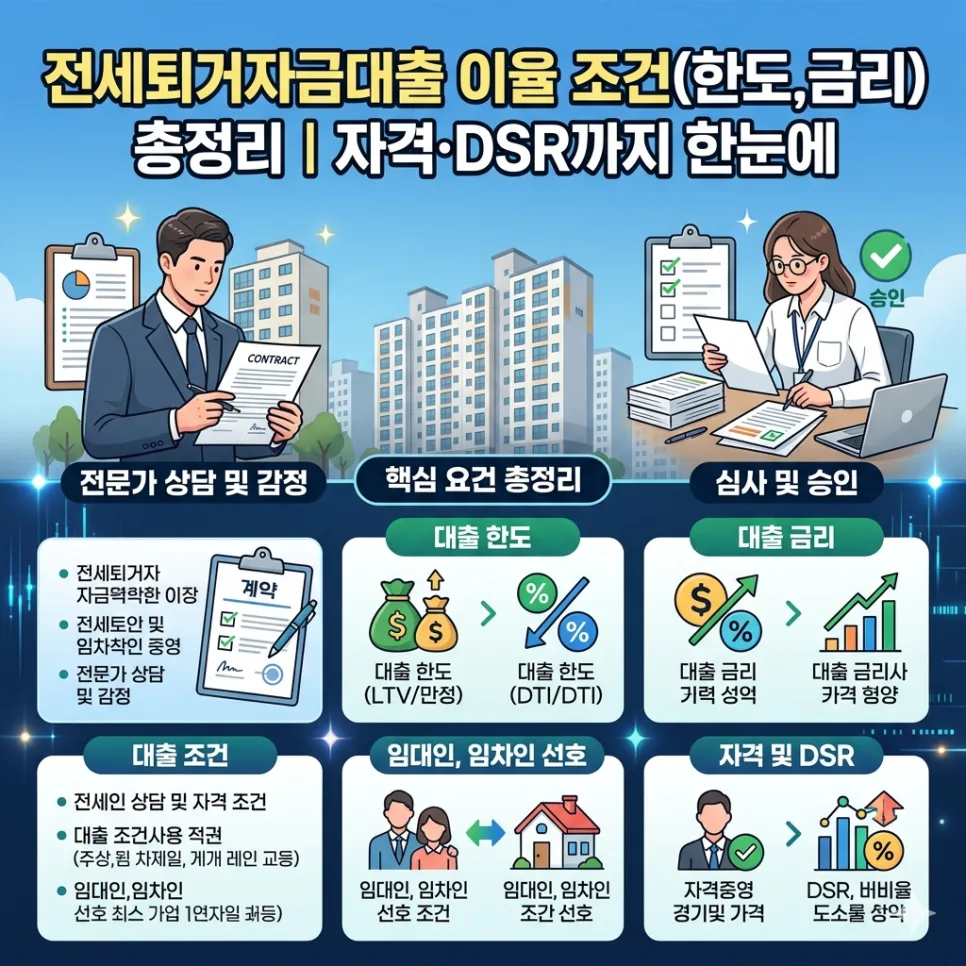 전세퇴거자금대출 조건 2026: 한도·금리·DSR 완벽 분석