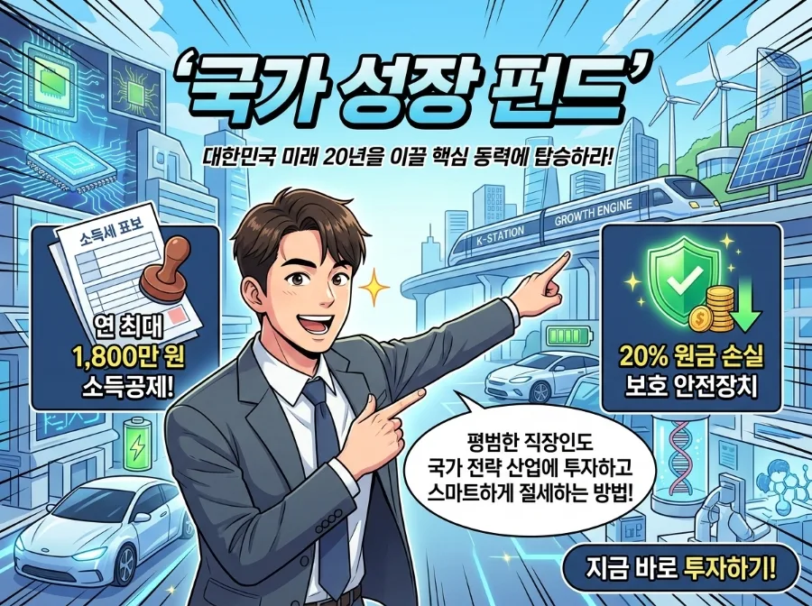 국민성장펀드 2026: 최대 1,800만원 절세와 20% 손실 보전 총정리