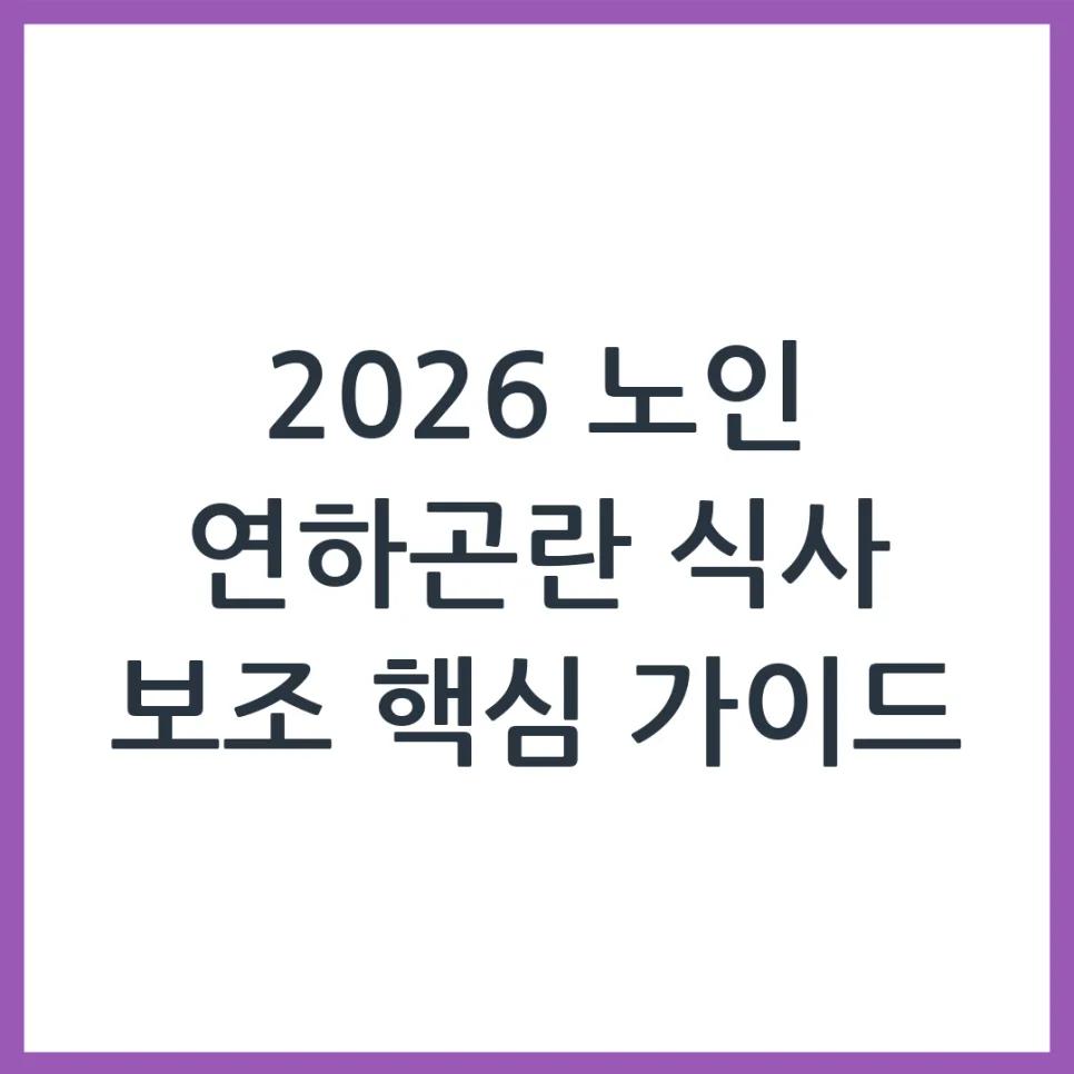 2026년 노인 연하곤란 식사 보조, 지원받는 법과 주의점