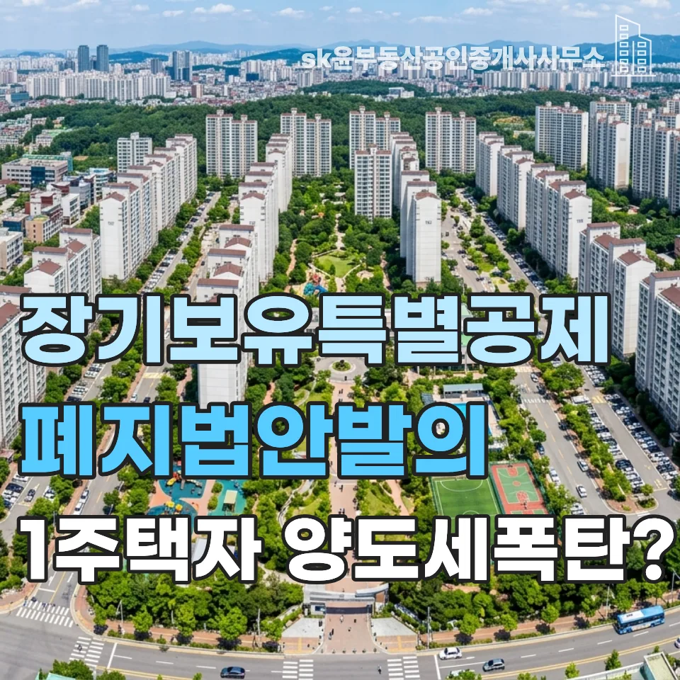 1주택 장특공 폐지 2026: 양도세 폭탄 피하는 법