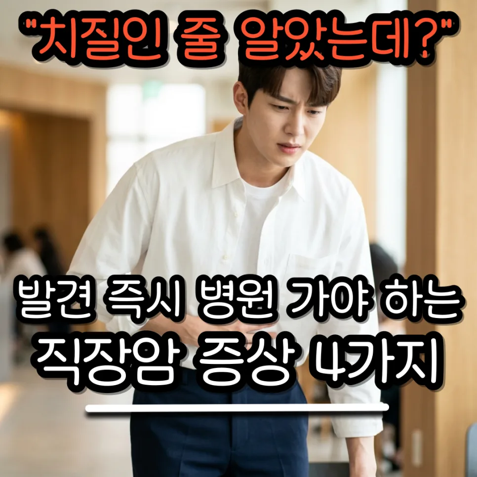 직장암 증상 4가지, 치질과 구분하는 법 2026년 총정리