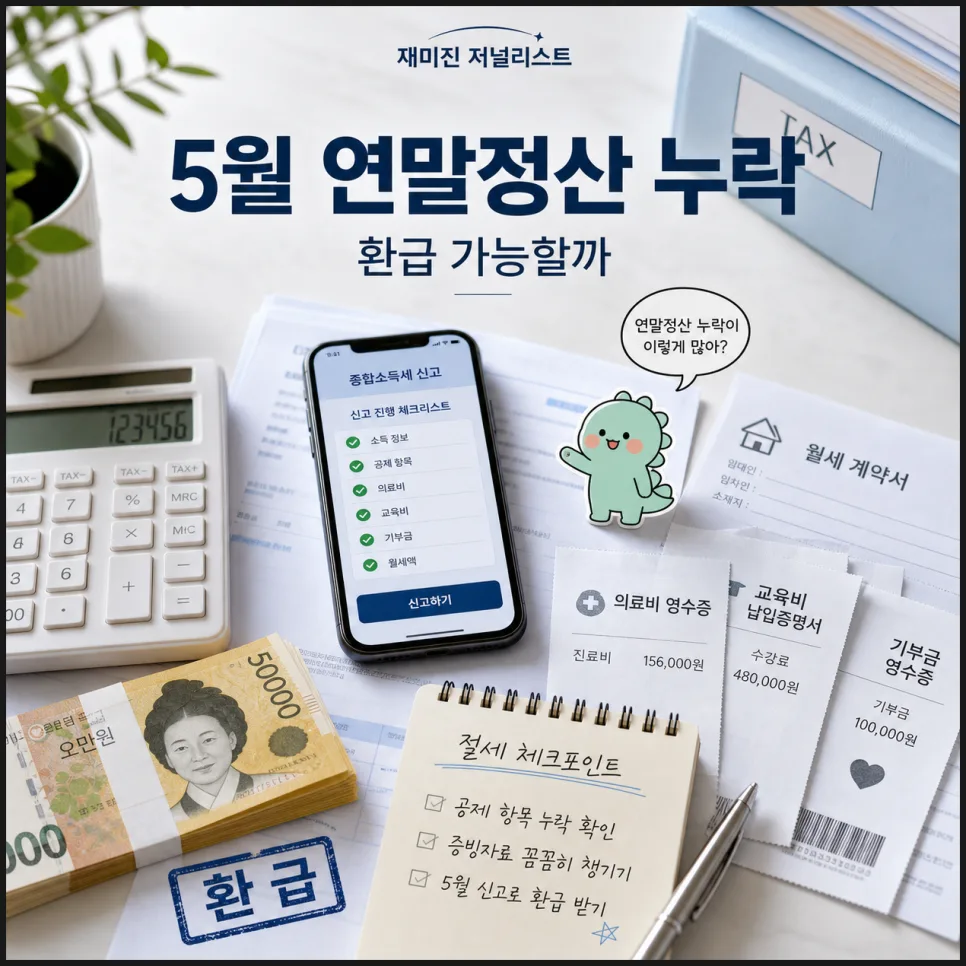 5월 종합소득세 신고로 연말정산 누락분 환급받는 법 2026
