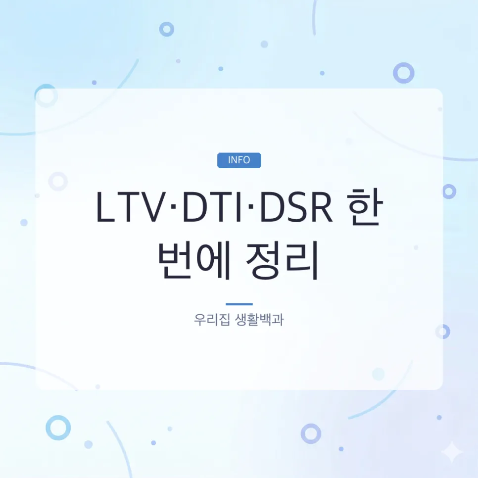 주택담보대출 LTV DTI DSR 차이점과 2026년 한도 완벽 분석