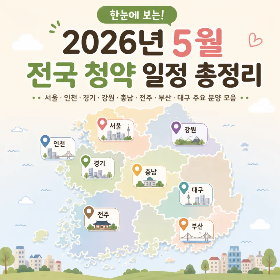 2026년 5월 전국 아파트 청약 일정 및 분양 정보 총정리