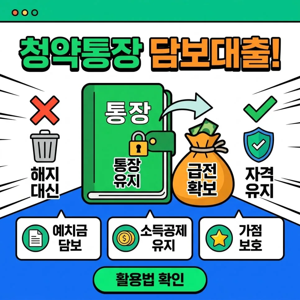 청약통장 담보대출, 2026년에도 유효할까? 급전 마련 꿀팁