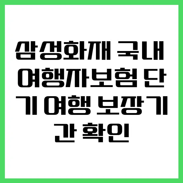 삼성화재 여행자보험 보장기간, 2026년까지 꼼꼼히 확인하는 법