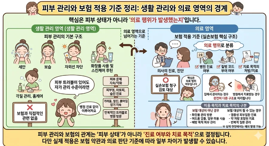 실손보험 피부과 진료 2026년 적용 기준: 생활 vs 의료 구분법