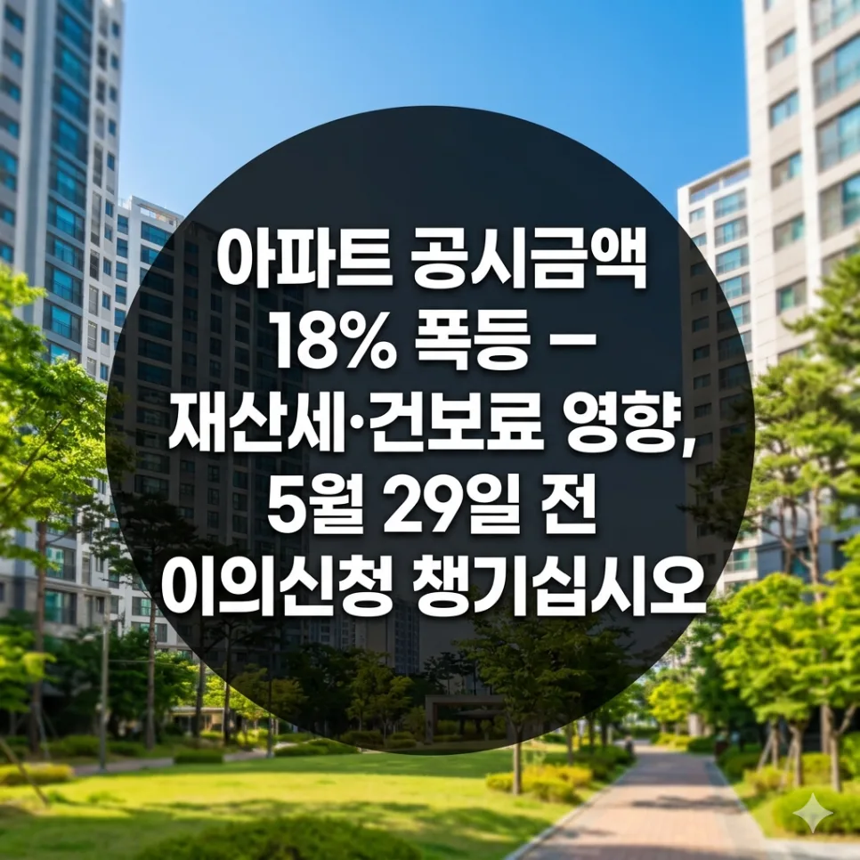 2026년 아파트 공시가격 상승률 18.6% 전망: 재산세·건보료 영향 분석