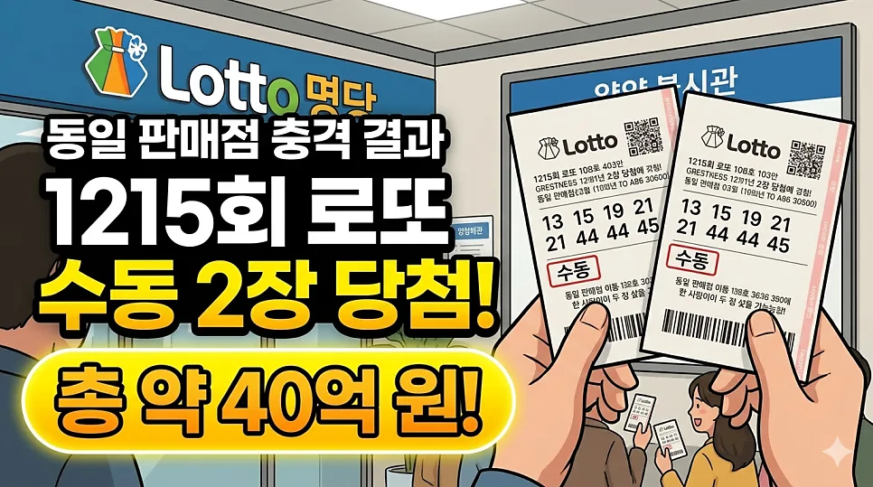 로또 1등 2장 당첨, 동일 판매점서 나온 이유 3가지 (2026년)