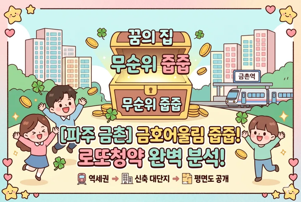 파주 금촌 금호어울림 무순위 청약 2026: 로또줍줍 기회 잡는 법