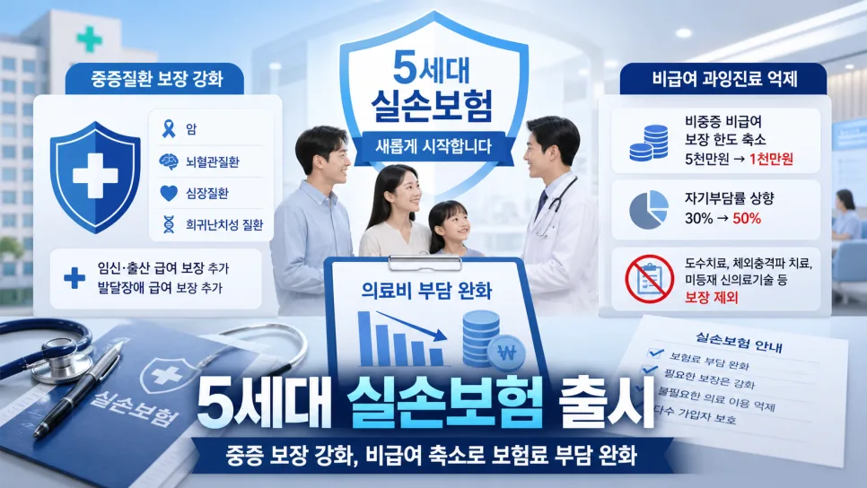 5세대 실손보험 2026년 출시: 달라지는 보장과 보험료 총정리