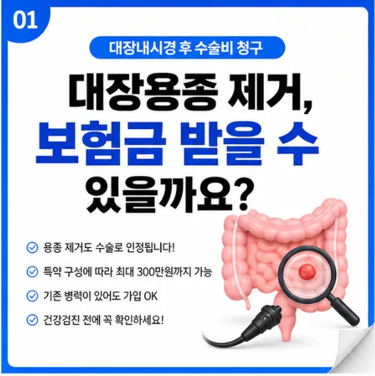 대장내시경 용종 제거 보험금 청구, 2026년 최대 300만원 받는 법