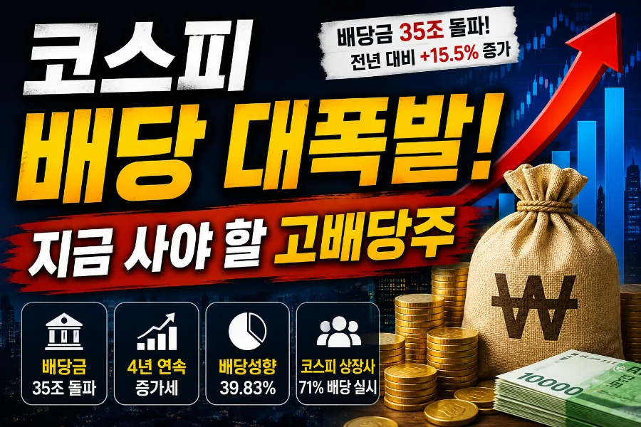 2026년 코스피 고배당주 투자: 배당 확대 시대 전략 총정리