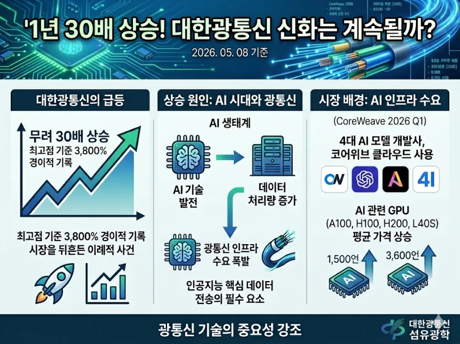 AI 시대, 1년 최고 상승 주식 대한광통신 급등 이유 2026 2