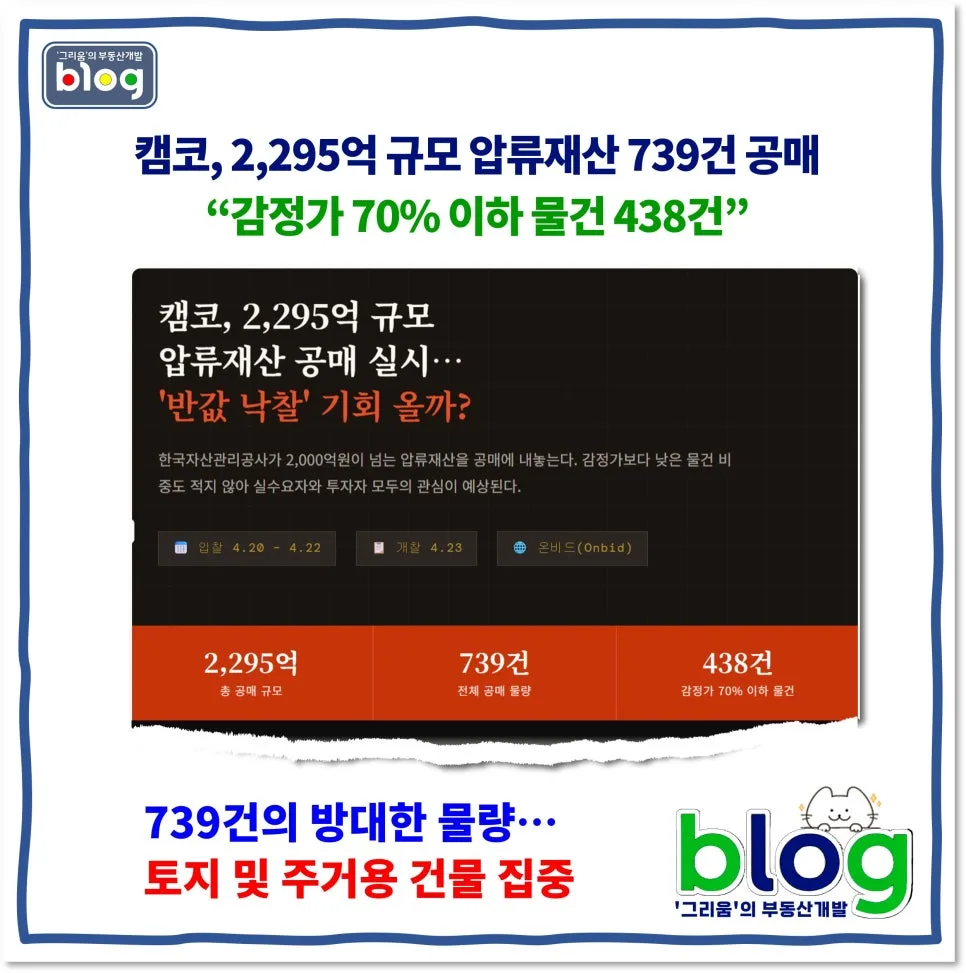 2026년 캠코 압류재산 공매, 70% 이하 물건 438건 낙찰받는 법